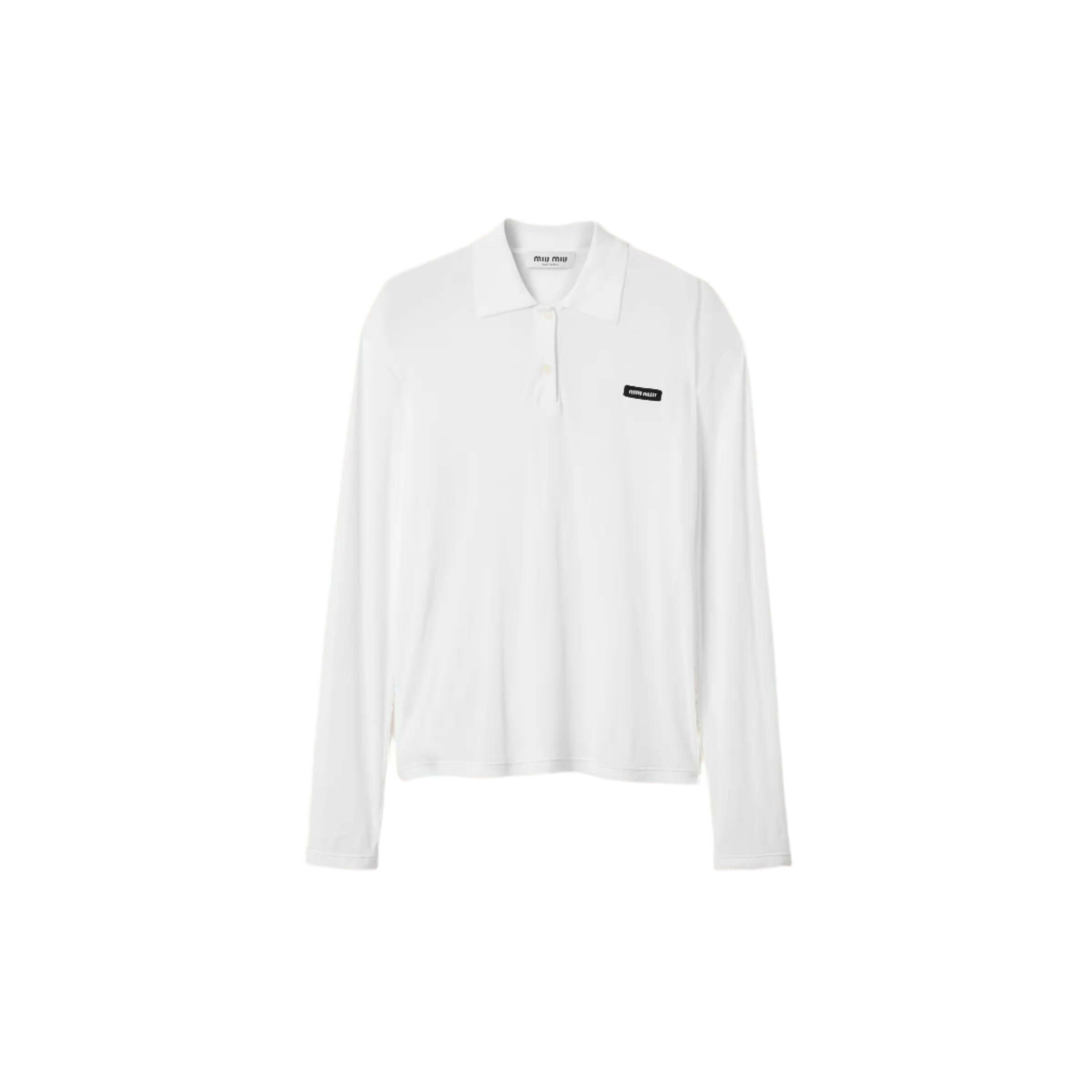 Miu Miu Ribbed jersey polo shirt.