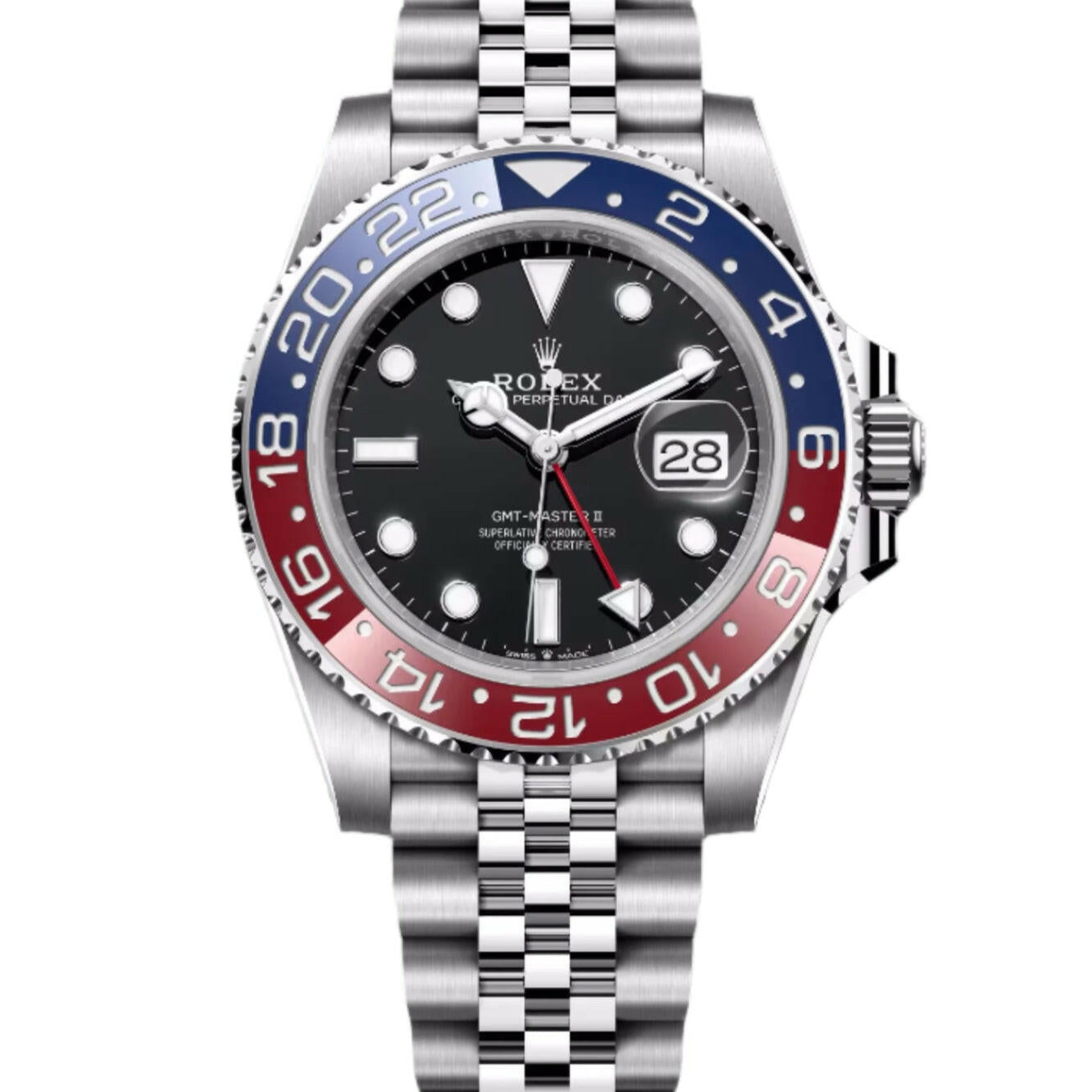 Rolex GMT-Master II Oyster, 40 mm, Oystersteel Reference 126710BLRO.