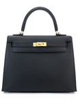 HERMÈS Kelly 25 Sellier Noir