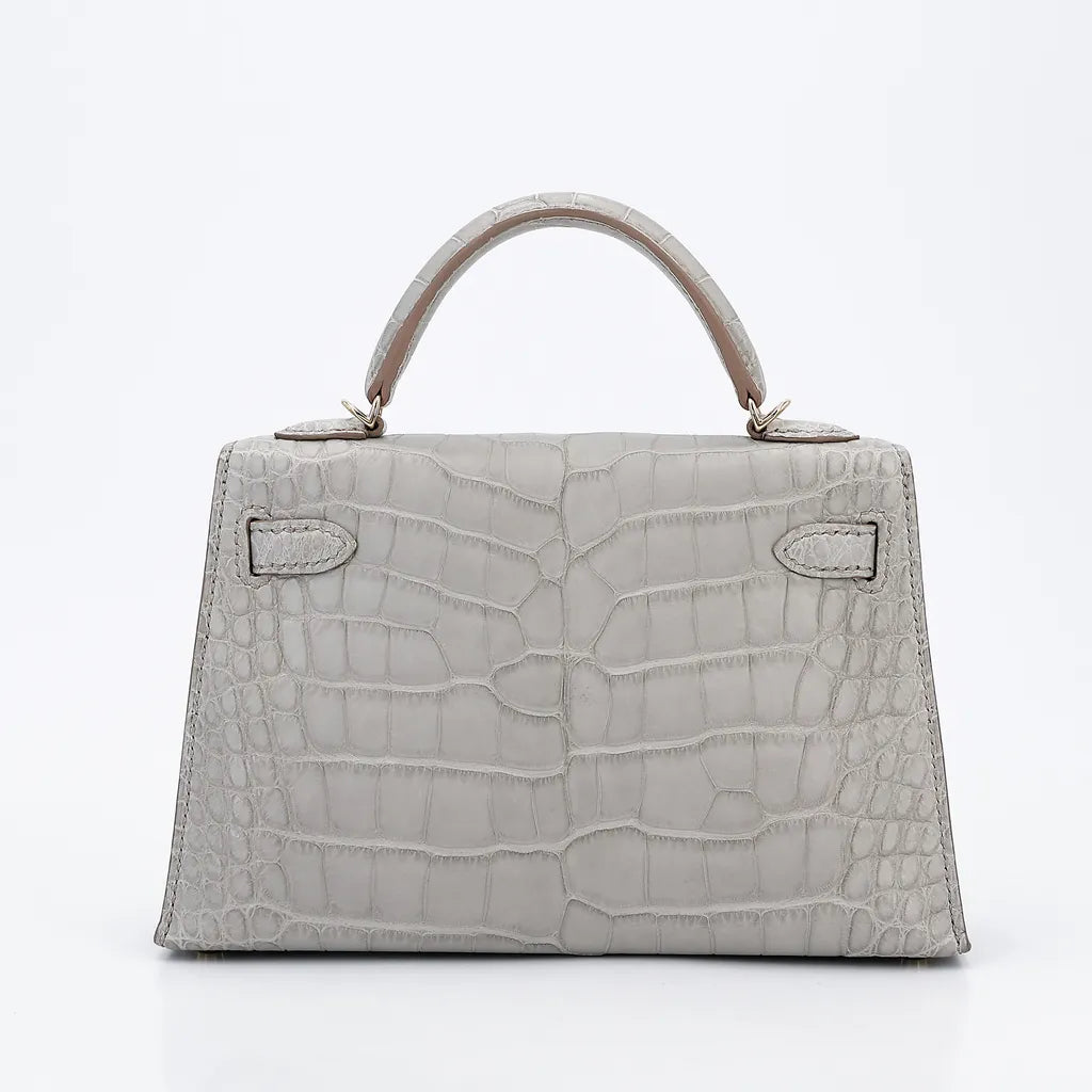 HERMÈS Special Order Mini Kelly II HSS Gris Perle.