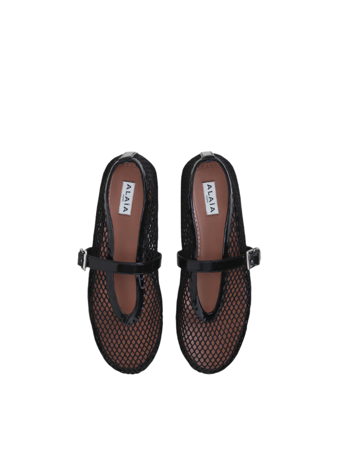 Alaïa fishnet ballet flats.