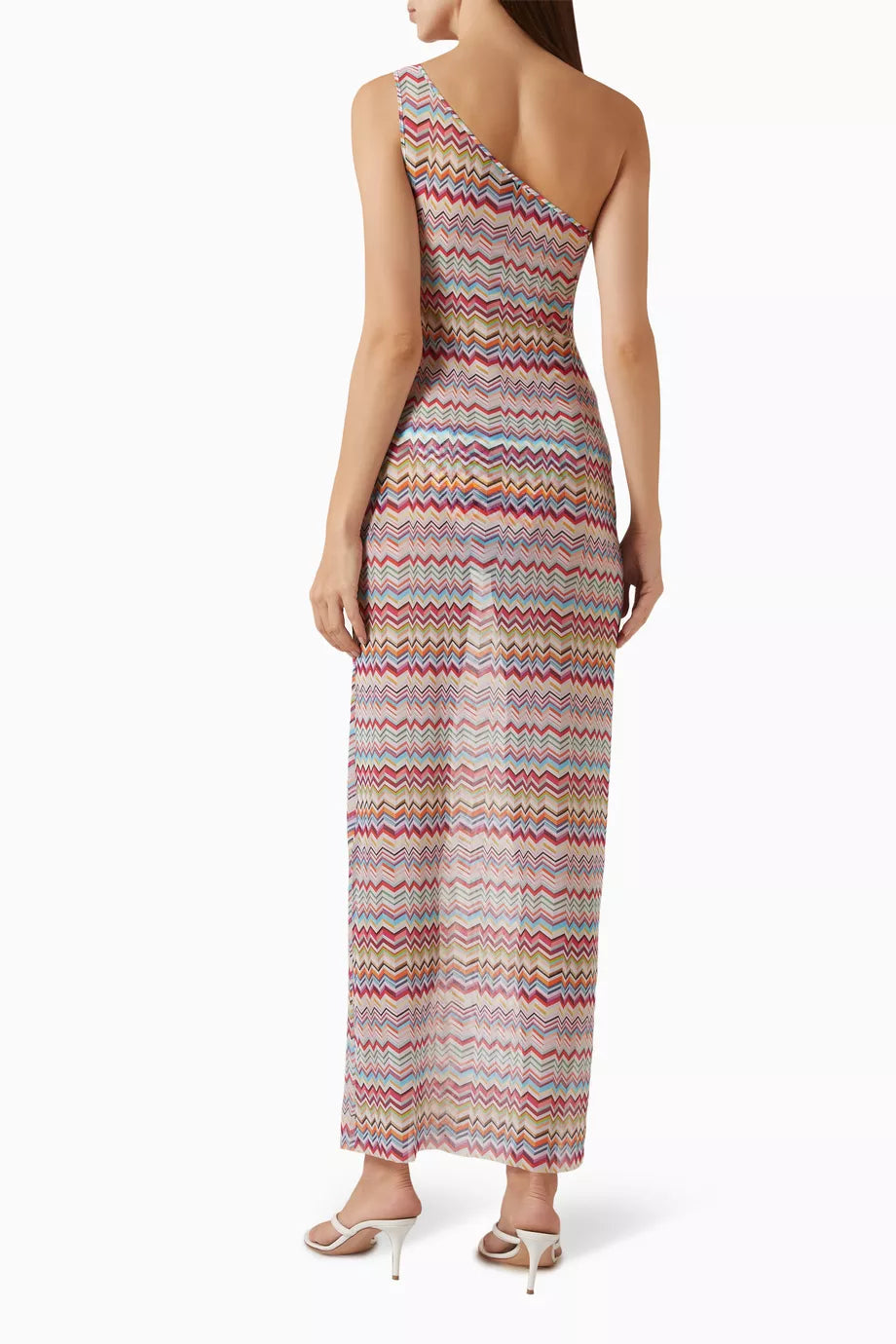 Missoni Zig Zag-print One-shoulder Maxi Dress back