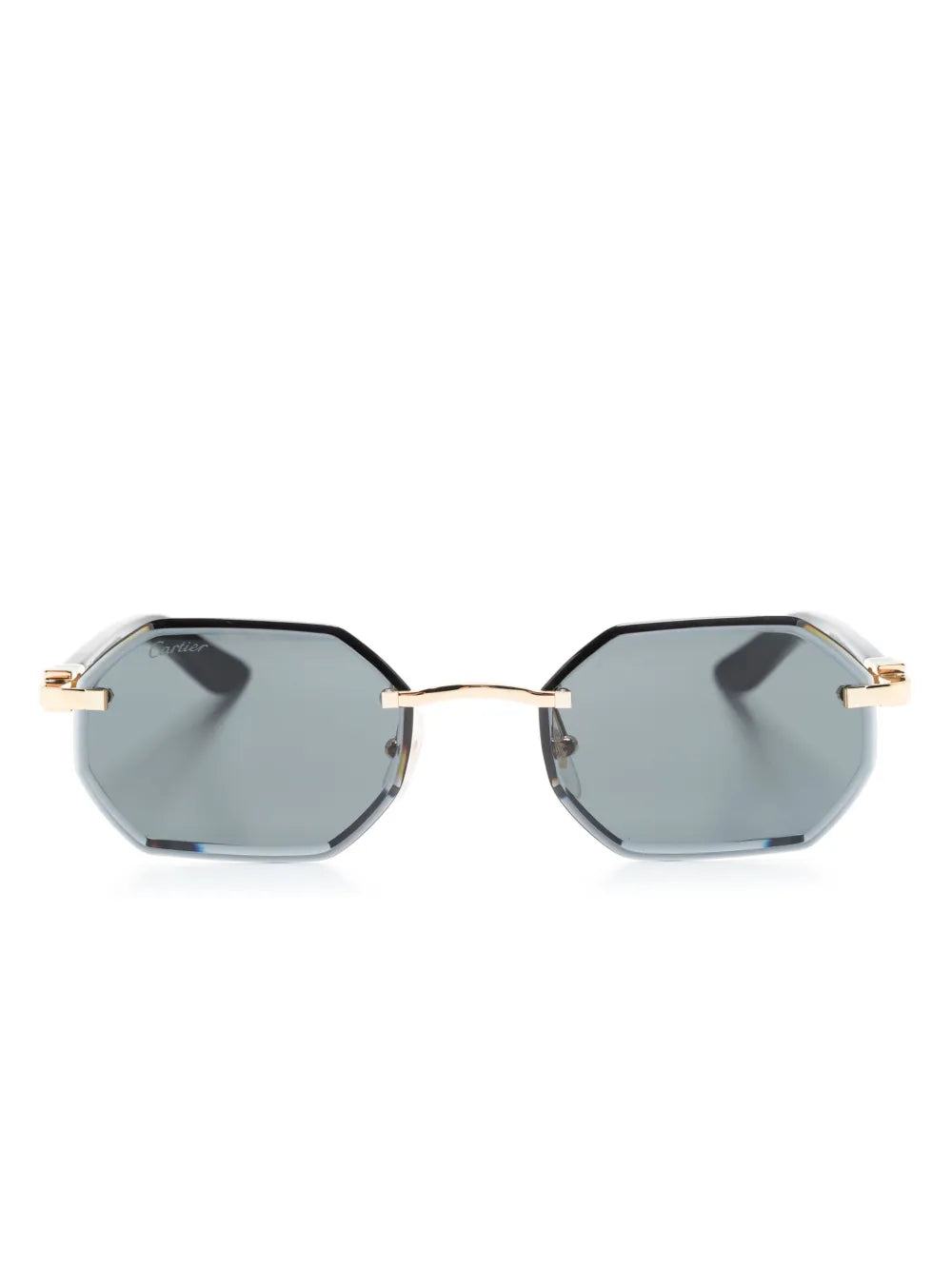 Cartier Eyewear geometric rimless sunglasses.