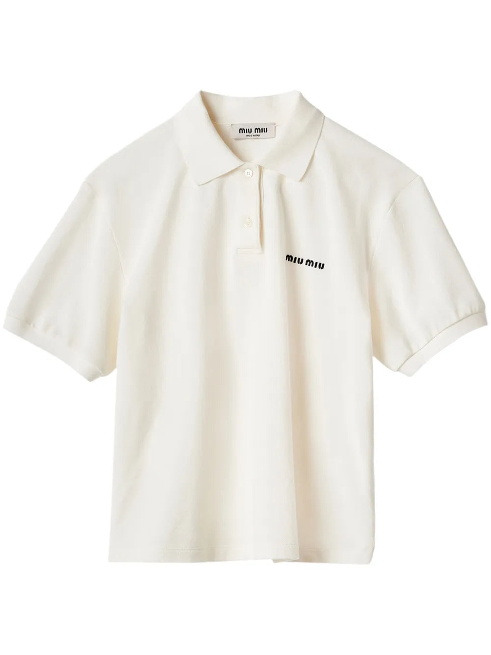 Miu Miu Logo Embroidered Cotton Polo Shirt.