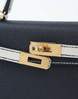 Hermès Special Order Mini Kelly II Craie Black Ghw.