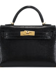Hermès Mini Kelly II Black Lizard Ghw.