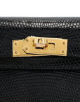 Hermès Mini Kelly II Black Lizard Ghw.
