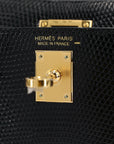 Hermès Mini Kelly II Black Lizard Ghw.