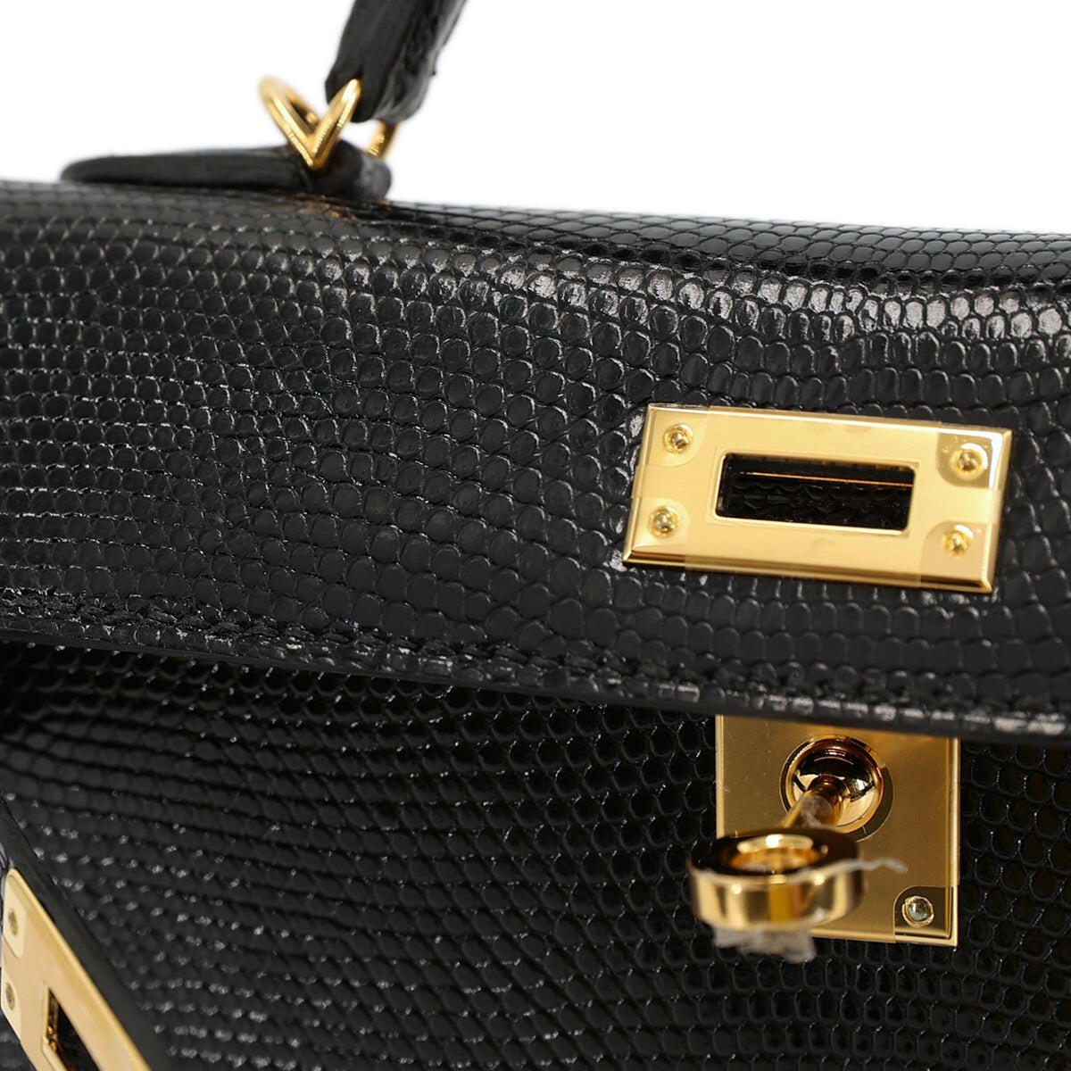 Hermès Mini Kelly II Black Lizard Ghw.