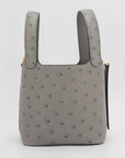 Hermès Picotin Lock Micro 14 Gris Mouette Ostrich