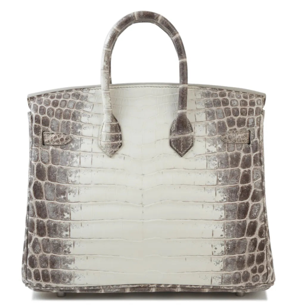 Hermès Limited Edition Birkin 25 Himalaya Matte Niloticus Crocodile.