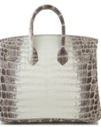 Hermès Limited Edition Birkin 25 Himalaya Matte Niloticus Crocodile.