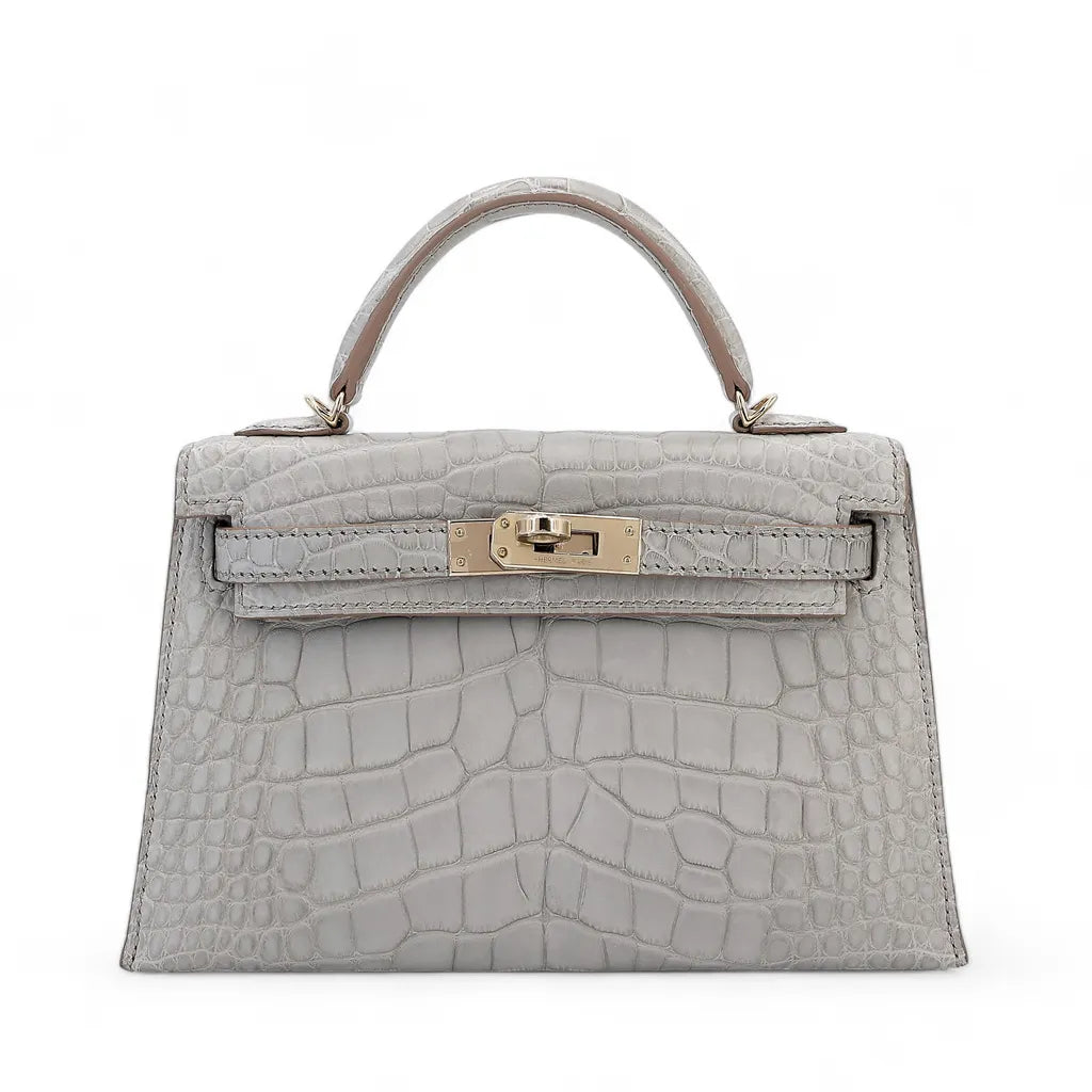 HERMÈS Special Order Mini Kelly II HSS Gris Perle.