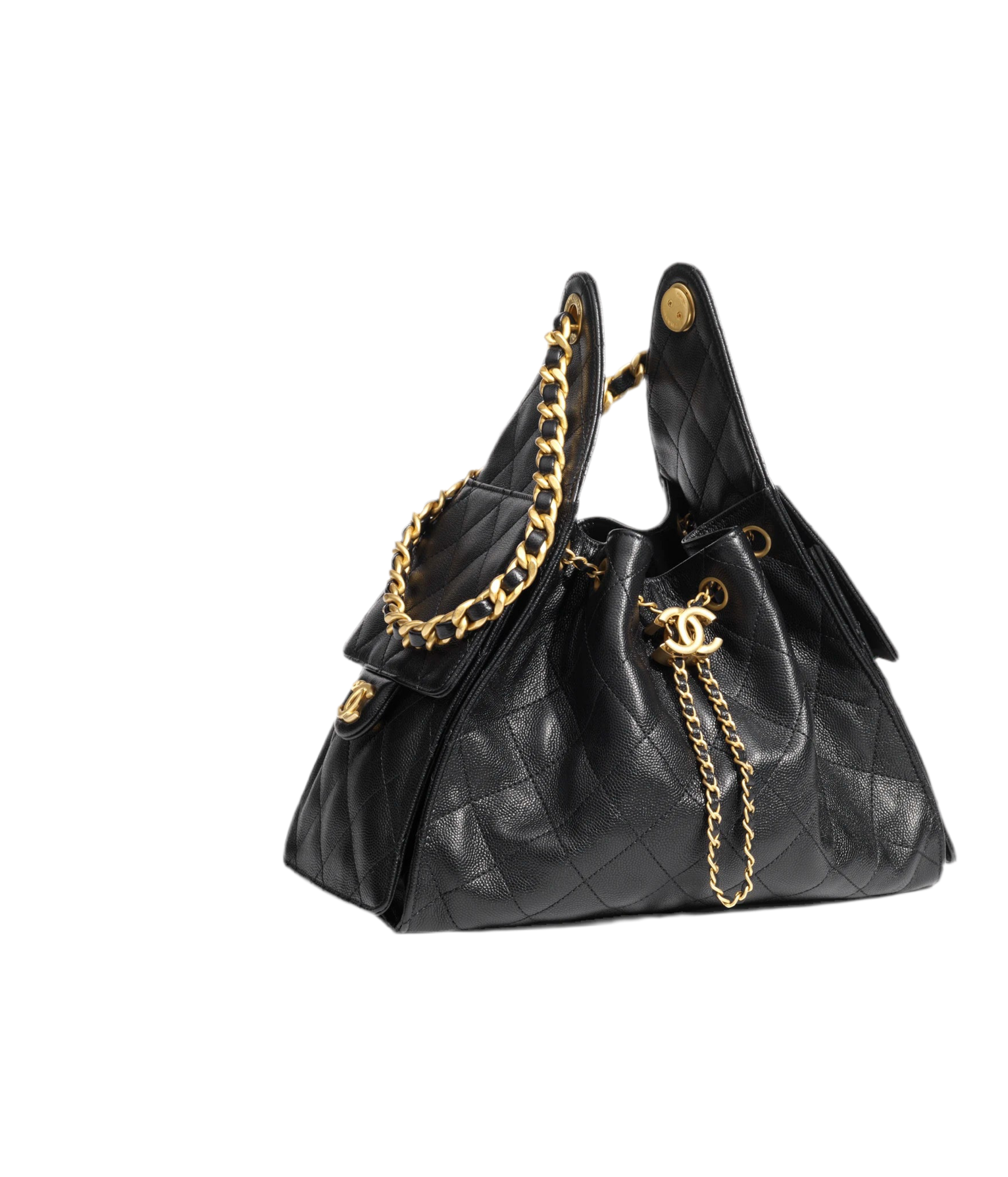 CHANEL 黒 レザー バッグ Chanel SPRING-SUMMER 2025 CHANEL 25 SMALL HANDBAG BLACK - BVPRIVE