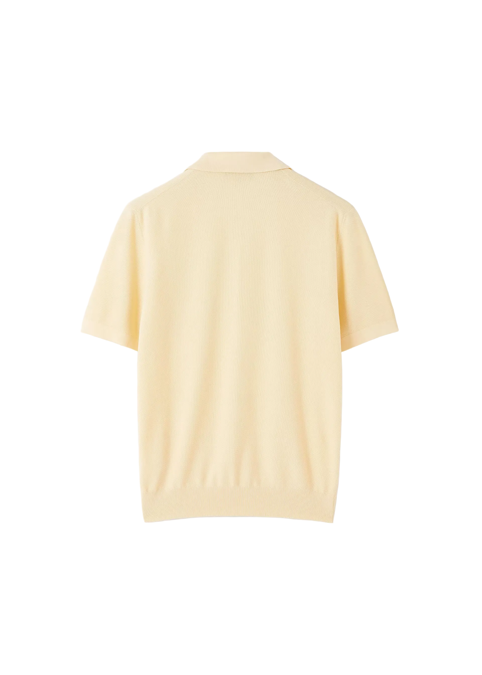 Light yellow polo shirt on a white background