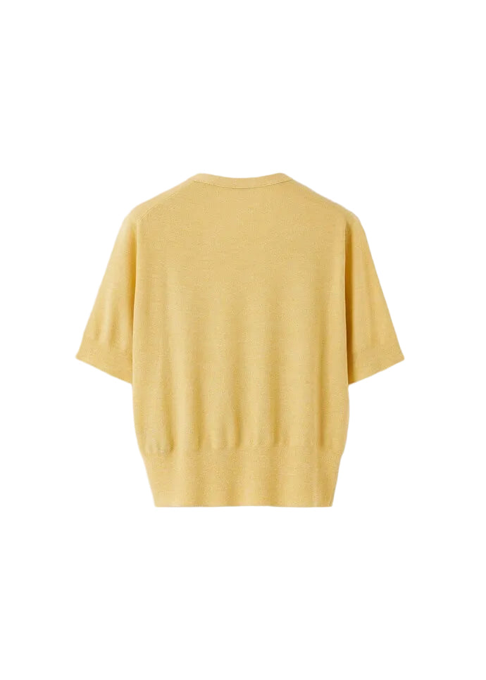 Yellow sweater on a white background
