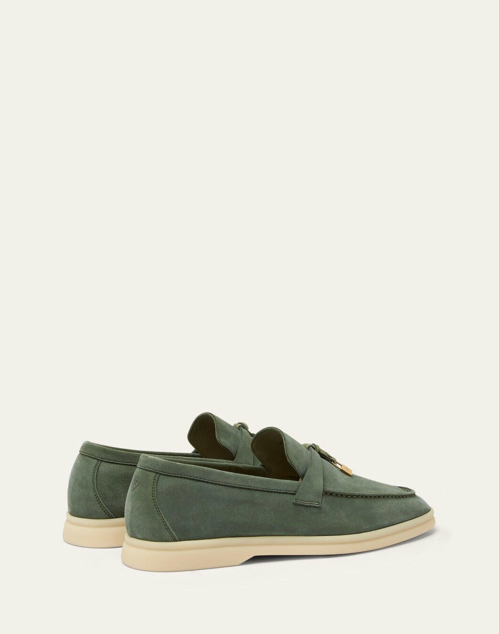Loro Piana Summer Charms Walk Loafer/ Green Lagoon.
