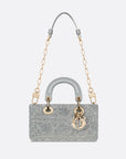 Dior Lady D-Joy Micro Bag Metallic Silver-Tone.