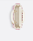 Dior Lady D-Joy Micro Bag White Calfskin with Pink Floral Embroidery and Strass.