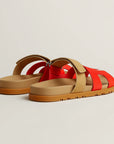 Hermès Chypre Sandals Rouge Grenadine / Beige Albinos