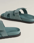 Hermès Chypre Sandals Bleu Tonnerre