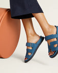 Hermès Chypre Sandals Bleu Turquin