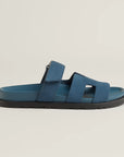 Hermès Chypre Sandals Bleu Turquin