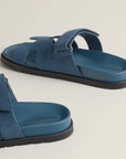 Hermès Chypre Sandals Bleu Turquin