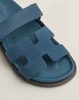 Hermès Chypre Sandals Bleu Turquin