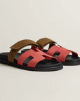Hermès Chypre Sandals Rouge Tomette / Terre Ambrée