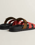 Hermès Chypre Sandals Rouge Tomette / Terre Ambrée