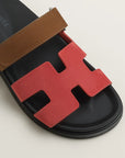 Hermès Chypre Sandals Rouge Tomette / Terre Ambrée
