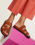 Hermès Chypre Sandals Marron Muscavado