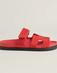 Hermès Chypre Sandals Rose Vermillon