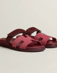 Hermès Chypre Sandals Rose Pinson / Marron Palissandre