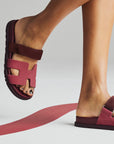 Hermès Chypre Sandals Rose Pinson / Marron Palissandre