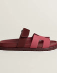 Hermès Chypre Sandals Rose Pinson / Marron Palissandre