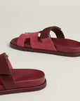 Hermès Chypre Sandals Rose Pinson / Marron Palissandre