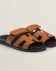 Hermès Chypre Sandals Naturel