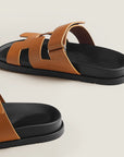 Hermès Chypre Sandals Naturel
