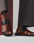 Hermès Men’s Chypre Sandals Rouge Sépia / Noir
