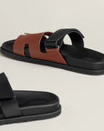 Hermès Men’s Chypre Sandals Rouge Sépia / Noir