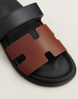 Hermès Men’s Chypre Sandals Rouge Sépia / Noir