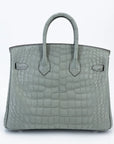 HERMÈS Birkin 25 Matte Alligator Gris Ciment