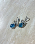Aquamarine Earrings With Natural Diamonds