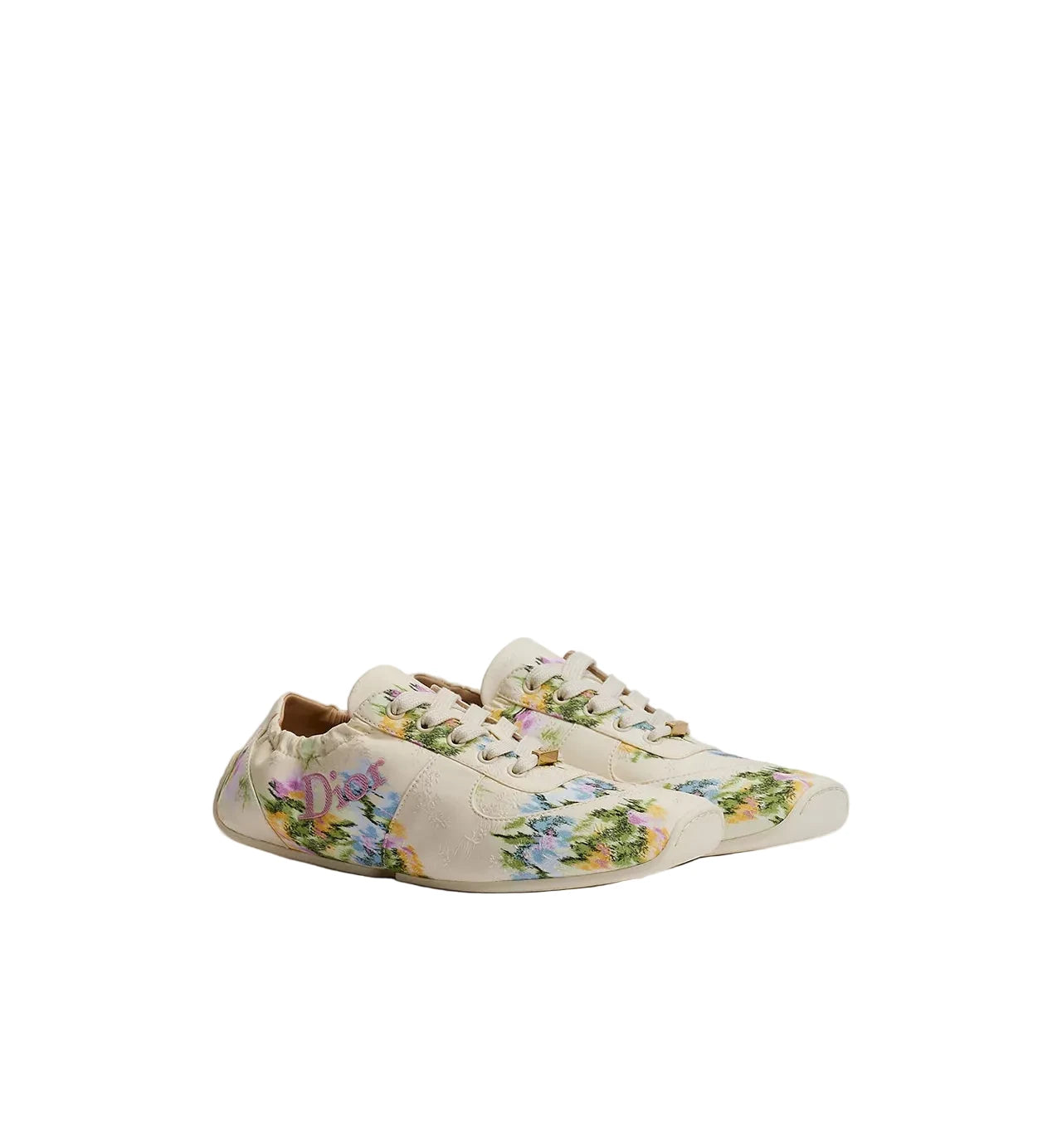 Floral-patterned shoes on a white background