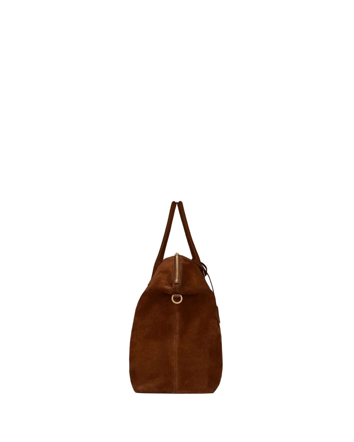 Brown leather backpack on a white background