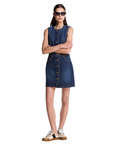 Louis Vuitton Button Front Washed Denim Dress