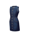 Louis Vuitton Button Front Washed Denim Dress