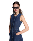 Louis Vuitton Button Front Washed Denim Dress